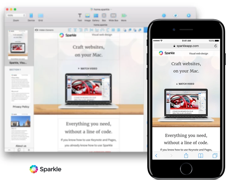 Sparkle Pro: web site design made easy